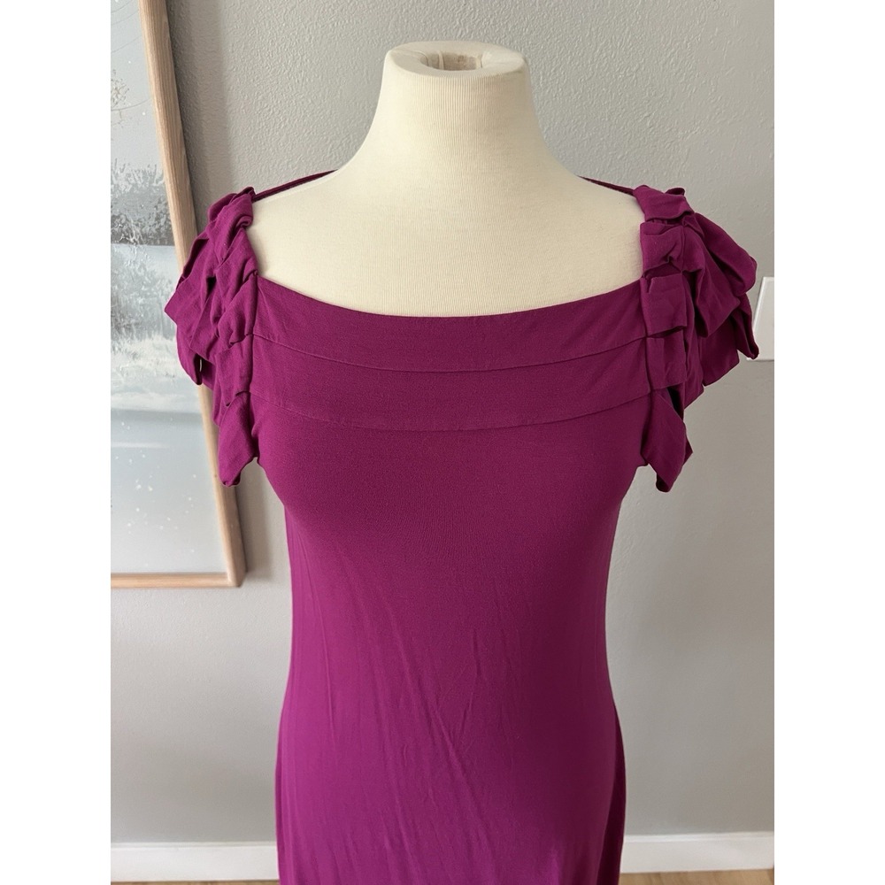 Cynthia Rowley Dress Pink Knit Stretch dress Sz Medium Boat Neck Loop sleeve - Picture 7 of 9